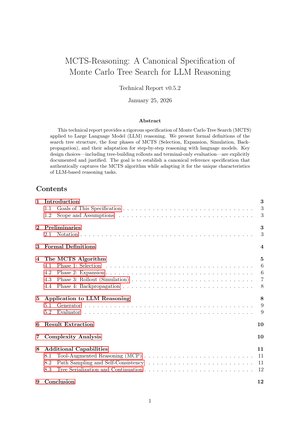 MCTS-Reasoning: A Canonical Specification of Monte Carlo Tree Search for LLM Reasoning