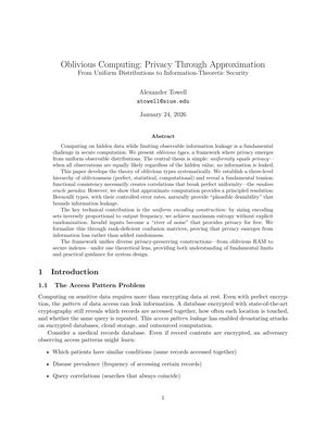 Oblivious Computing: Privacy Through Approximation