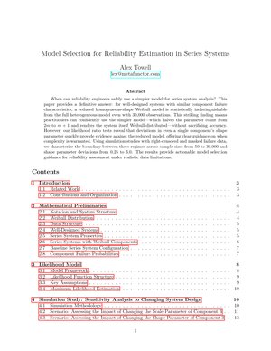 Model Selection for Reliability Estimation in Series Systems